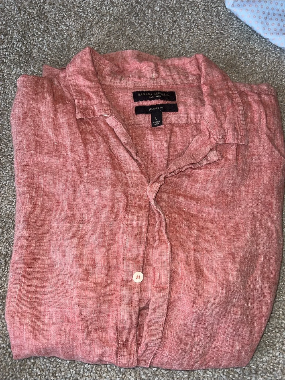 Banana Republic Relaxed Linen Shirt - Coral Pink